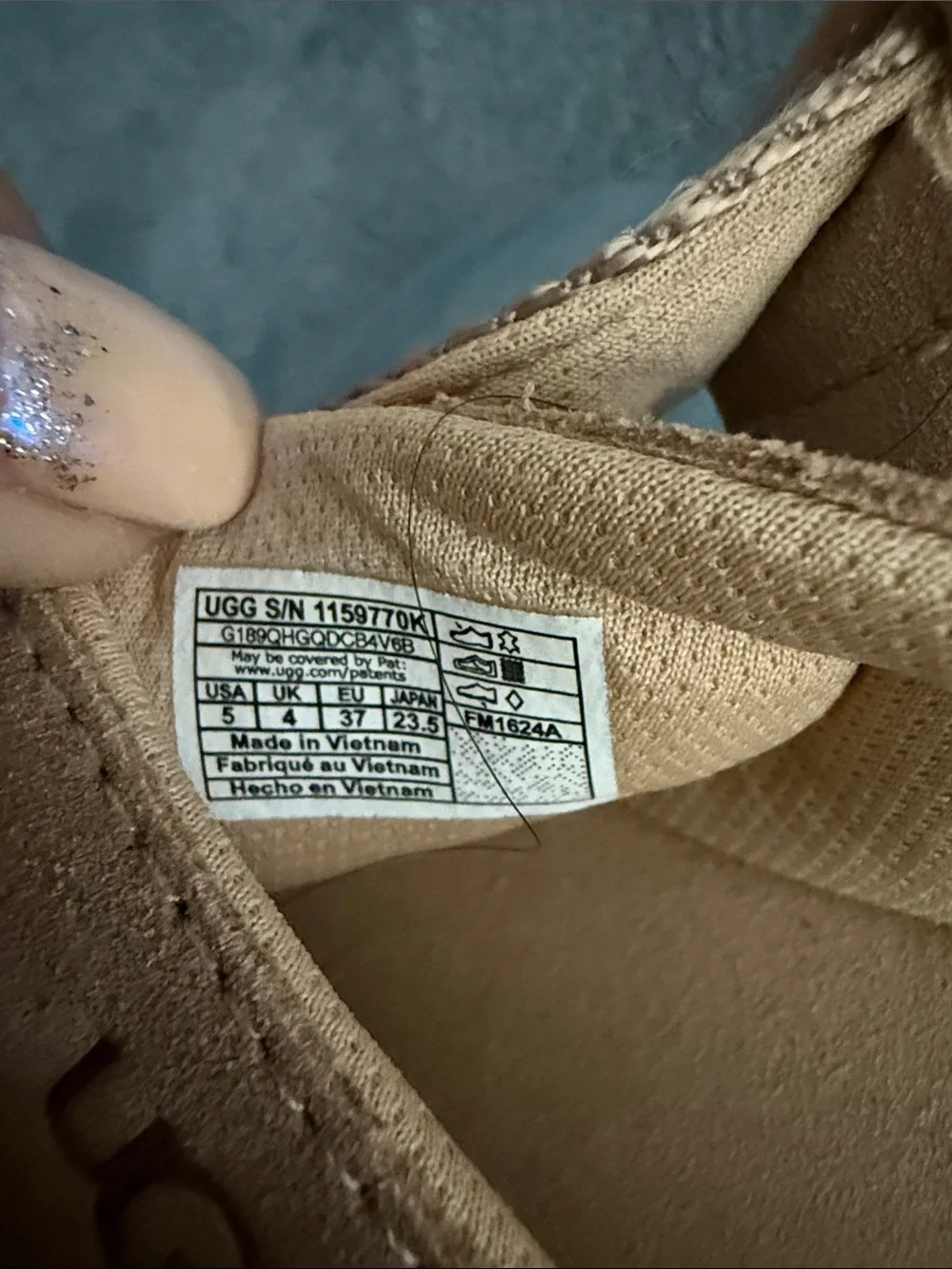 UGG Kids Beige Suede Slip-On Clog with Strap